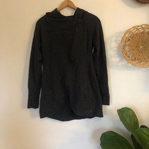 NORTH FACE dark grey hooded sweatshirt jacket S